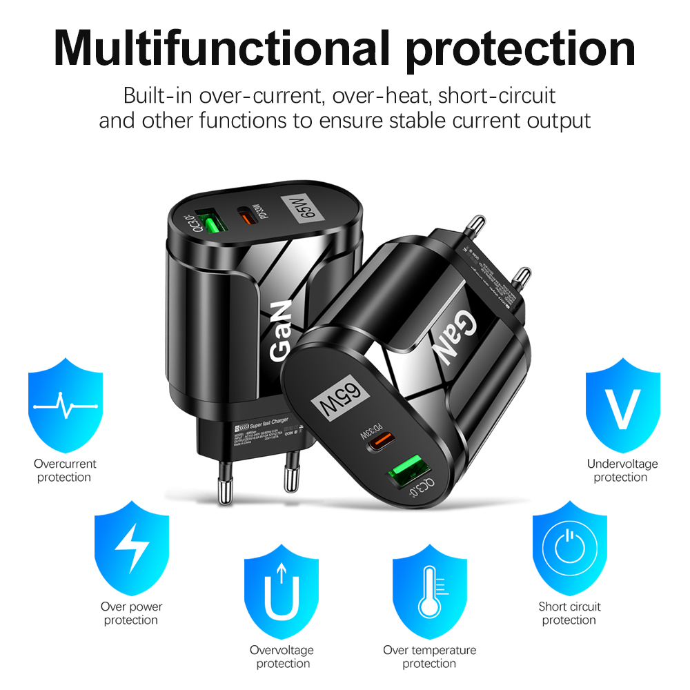 65W GaN USB C Charger Quick Ch - đánh giá và giá Badminton Korea