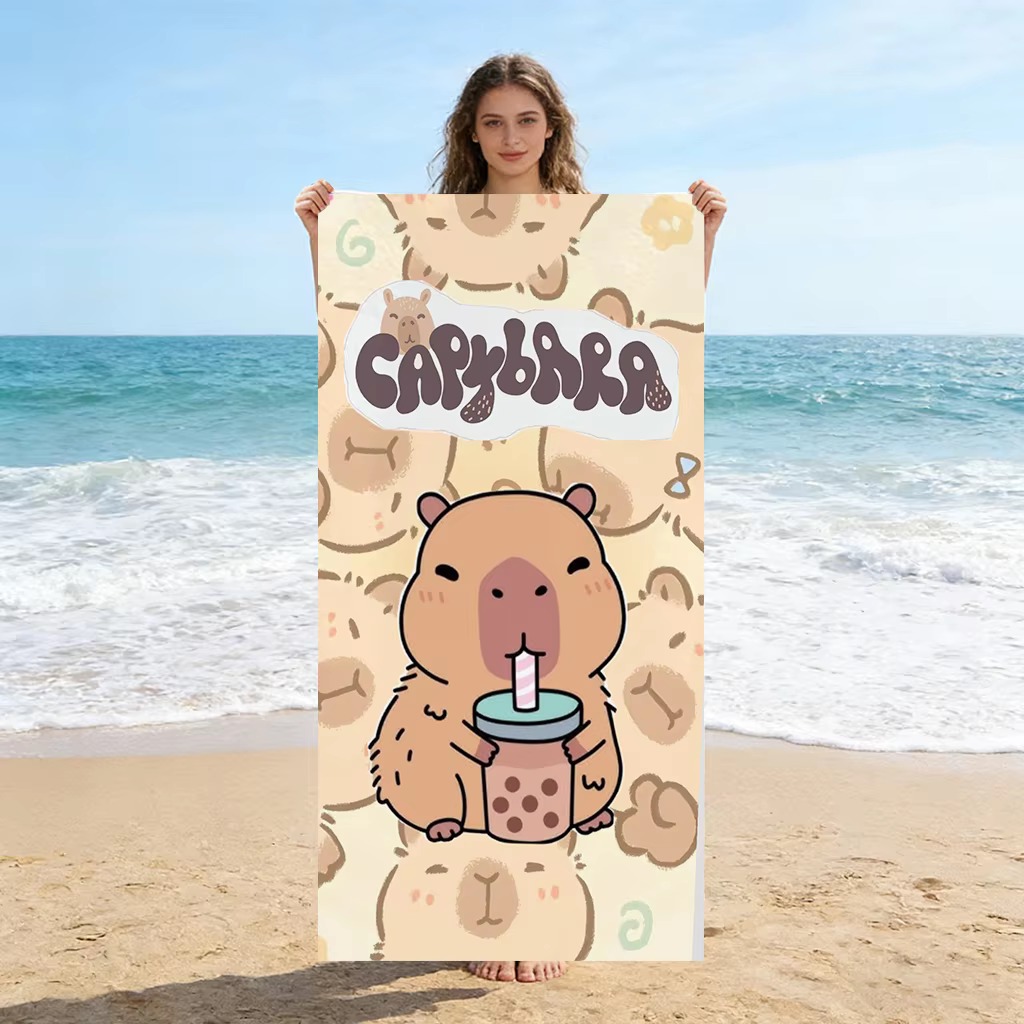 Capybara Cartoon Beach Towel Q - đánh giá và giá Towel Small Sport