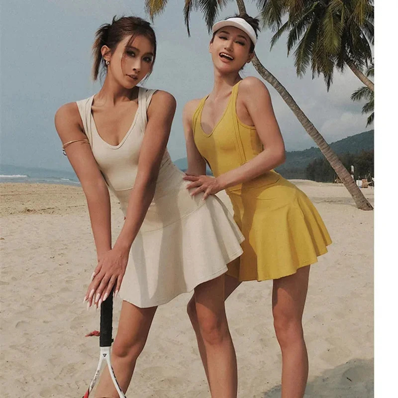Tennis Dress Female Sleeveless - đánh giá và giá Badminton Anime